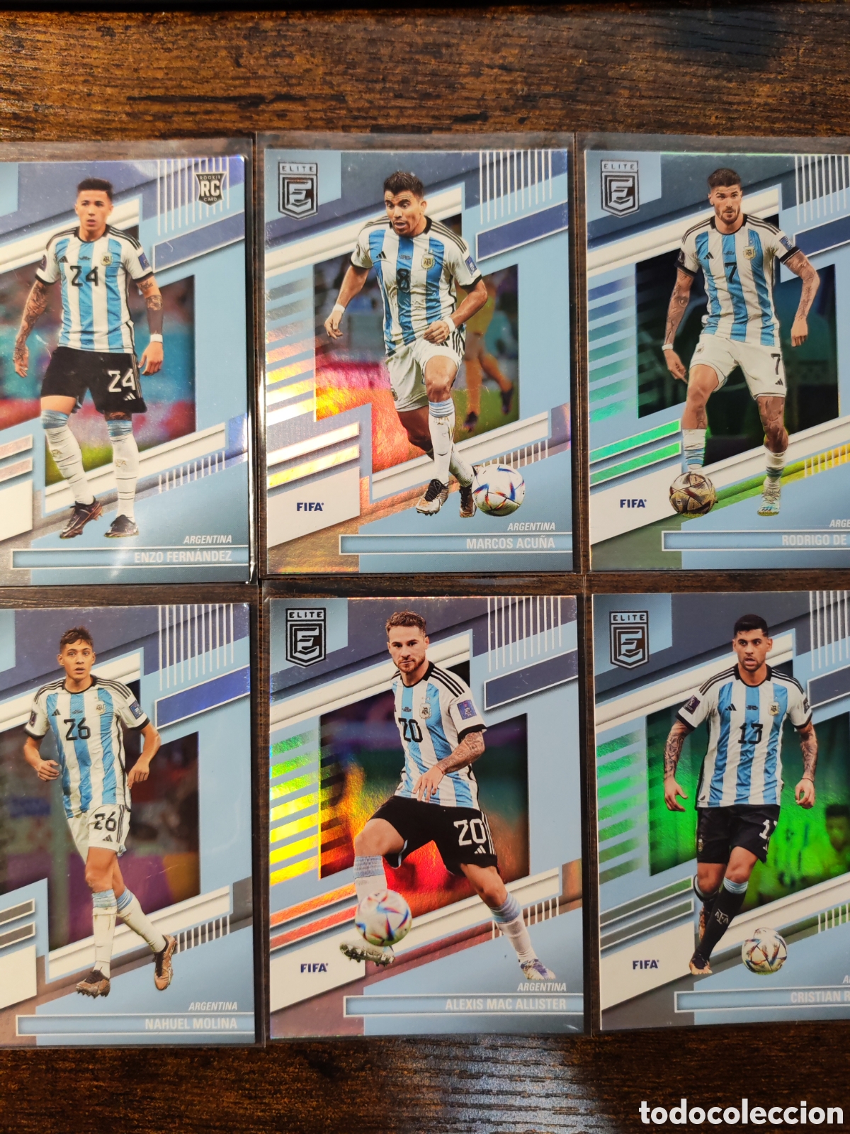 Cromos de f&uacute;tbol: Lote de 6 cartas Argentina Donruss Elite Fifa 22-23