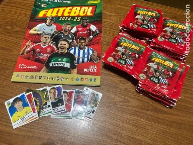Cromos de f&uacute;tbol: LIGA 2024/25 ALBUM VACIO + 100 SOBRES DE CROMOS SIN ABRIR LIGA PORTUGUESA (LEER)