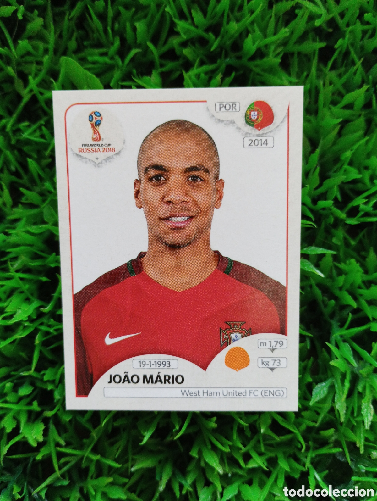 Cromos de f&uacute;tbol: Joao Mario Portugal Mundial Russia 2018 VERSION ROSA # 110 NUNCA PEGADO