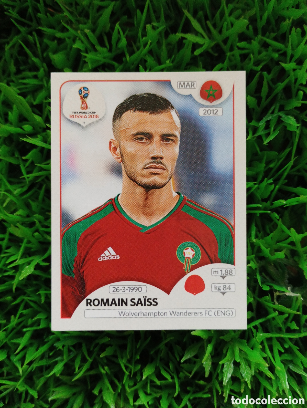 Cromos de f&uacute;tbol: Romain Saiss Marruecos Mundial Russia 2018 VERSION ROSA # 145 NUNCA PEGADO