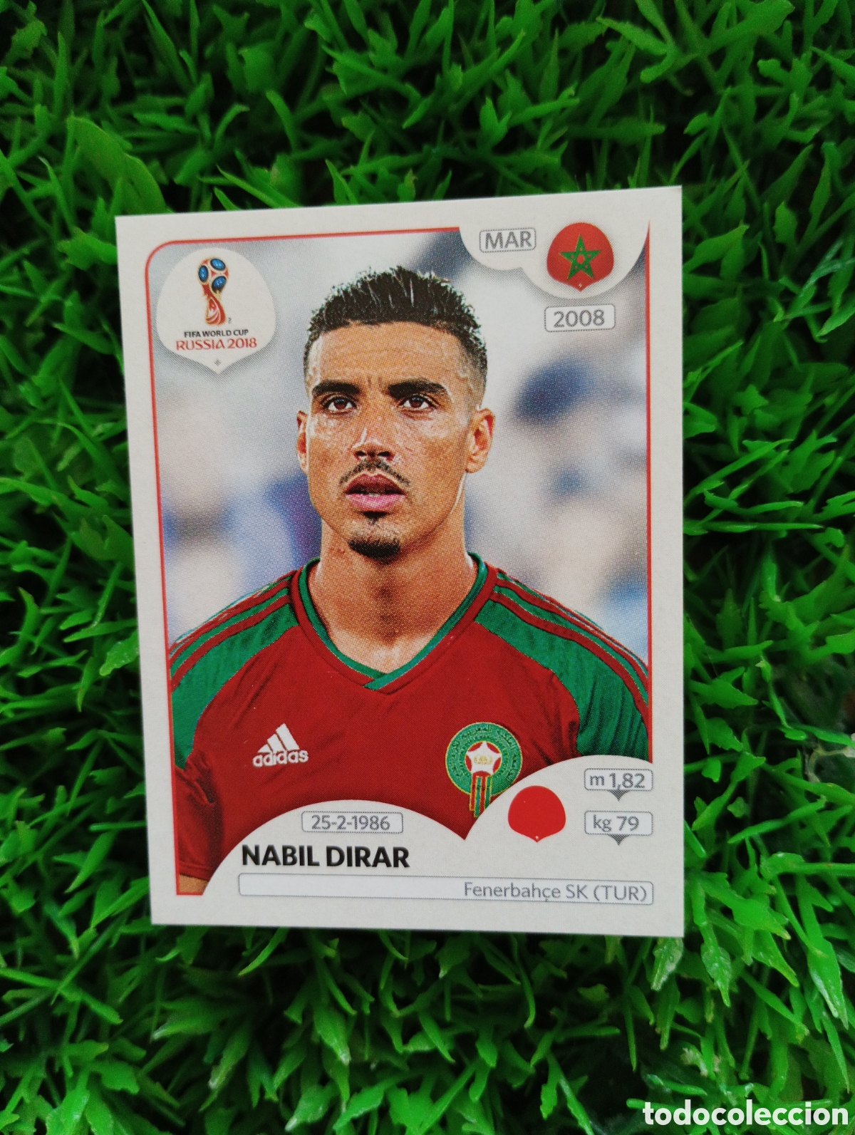 Cromos de f&uacute;tbol: Nabil Dirar Marruecos Mundial Russia 2018 VERSION ROSA # 144 NUNCA PEGADO