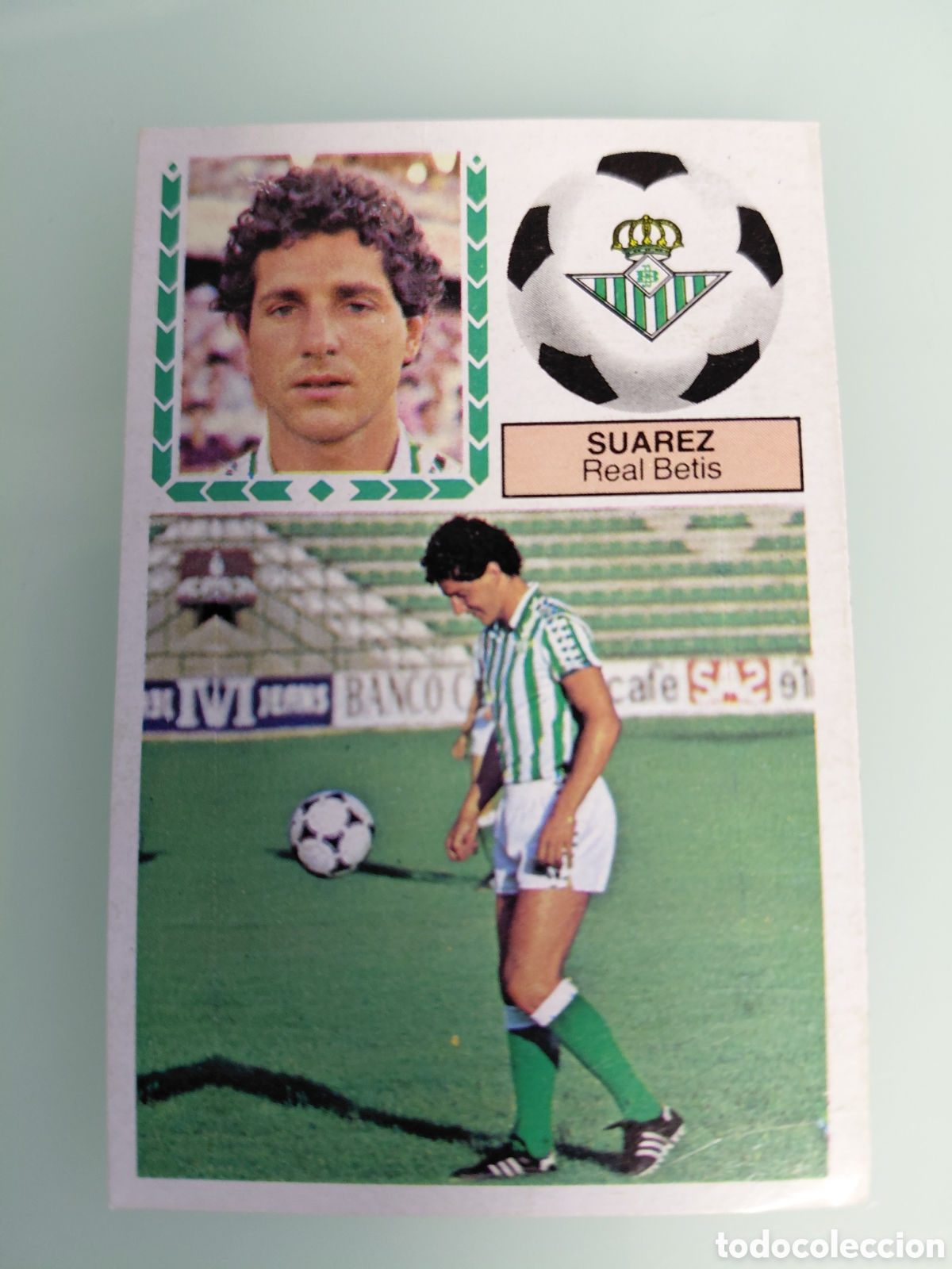 Cromos de f&uacute;tbol: SUAREZ, REAL BETIS, ULTIMOS FICHAJES 14, LIGA ESTE 83 84, DESPEGADO