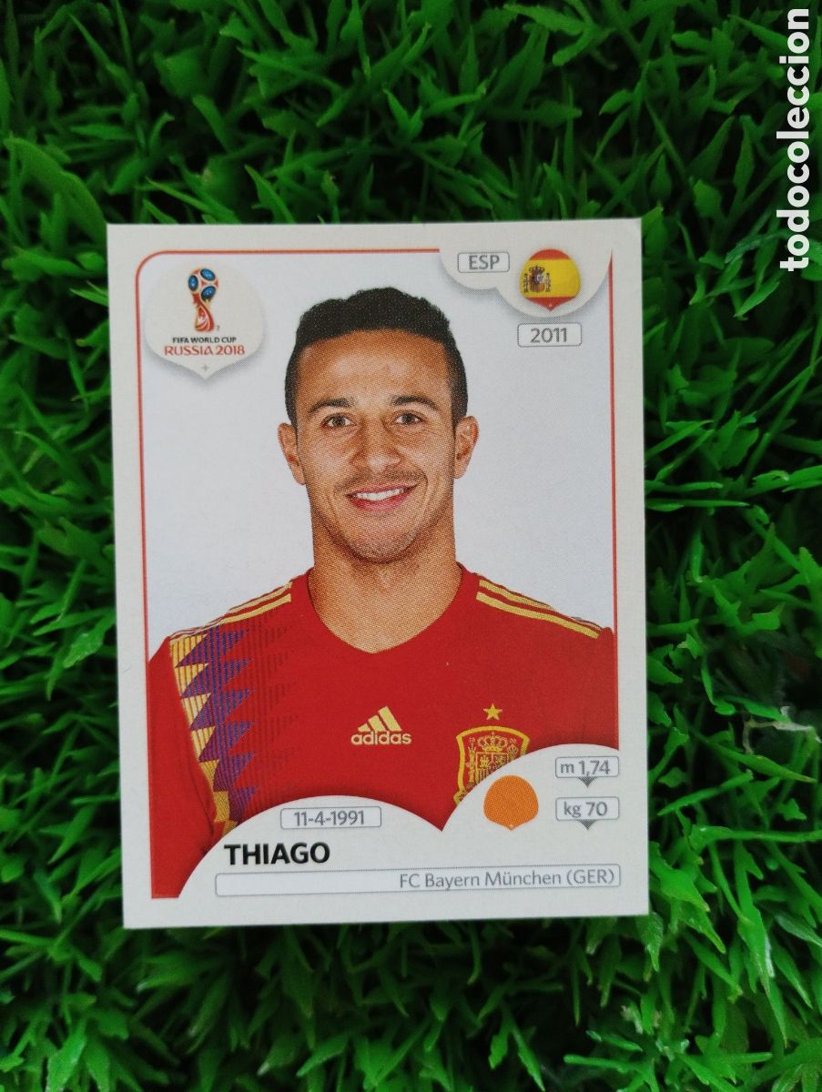 Cromos de f&uacute;tbol: Thiago Espa&ntilde;a Mundial Russia 2018 VERSION ROSA # 130 NUNCA PEGADO