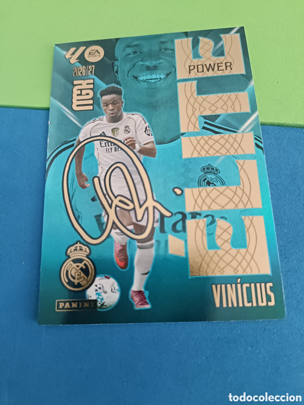 Cromos de f&uacute;tbol: PANINI 2026 2027 MGK MEGACRACKS 25 Aniversario - &Eacute;lite Power 18P Vinicius Real Madrid