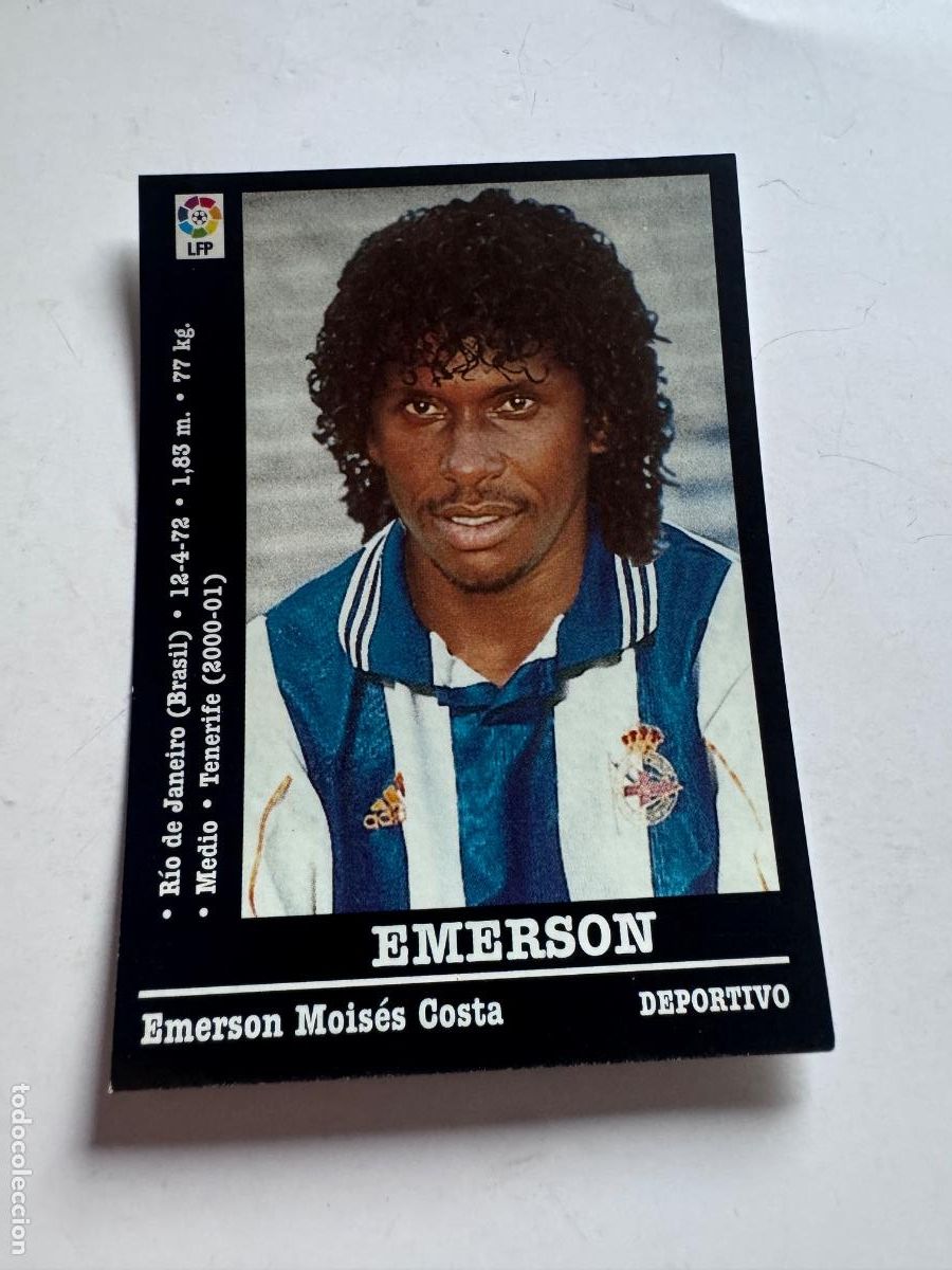 Cromos de f&uacute;tbol: EMERSON DEPORTIVO CROMO F&Uacute;TBOL &Uacute;LTIMOS FICHAJES LIGA 2000-2001 NUNCA PEGADO /COMPRA MIN&Iacute;MA 5 &euro;