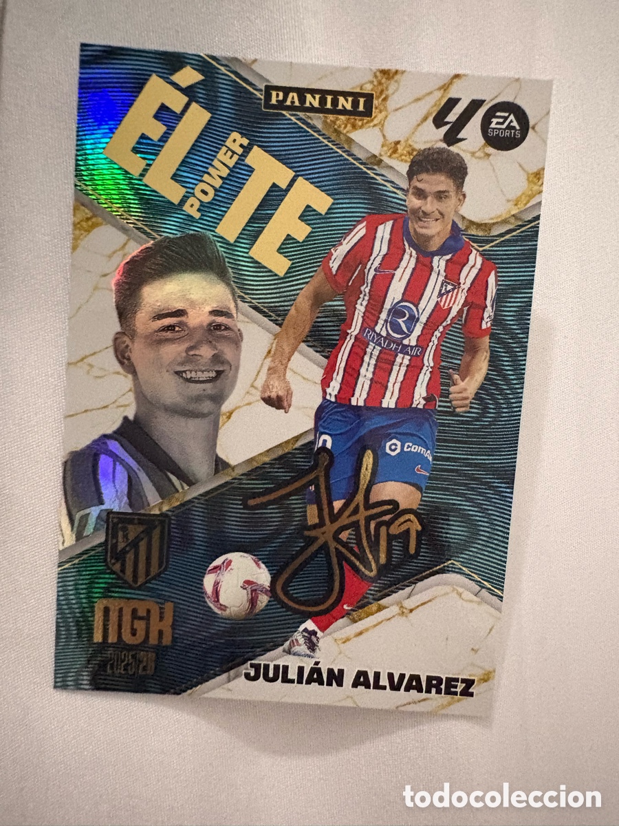 Cromos de f&uacute;tbol: Julian Alvarez Elite Power P8 Atletico de Madrid Megacracks 2025 2026 25 26