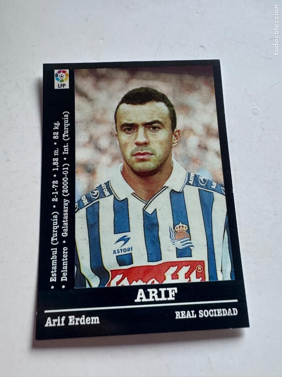 Cromos de f&uacute;tbol: ARIF R. SOCIEDAD CROMO F&Uacute;TBOL &Uacute;LTIMOS FICHAJES LIGA 2000-2001 NUNCA PEGADO /COMPRA MIN&Iacute;MA 5 &euro;