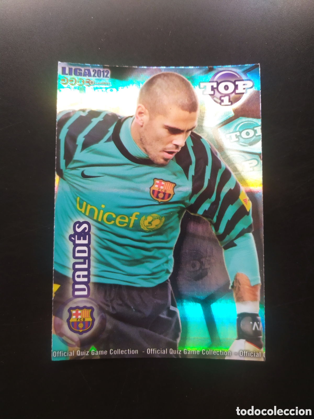 Cromos de f&uacute;tbol: Mundicromo fichas Liga 2011 2012 11 12 Victor Vald&eacute;s top brillo rayas n&deg; 541 Barcelona