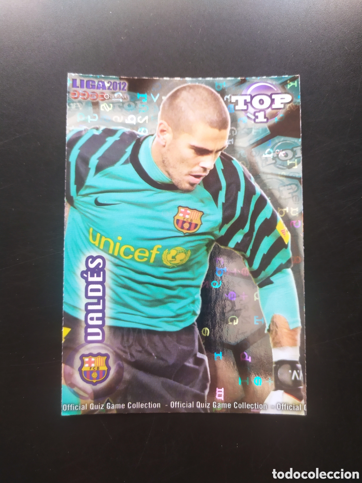 Cromos de f&uacute;tbol: Mundicromo fichas Liga 2011 2012 11 12 Victor Vald&eacute;s top brillo letras n&deg; 541 Barcelona