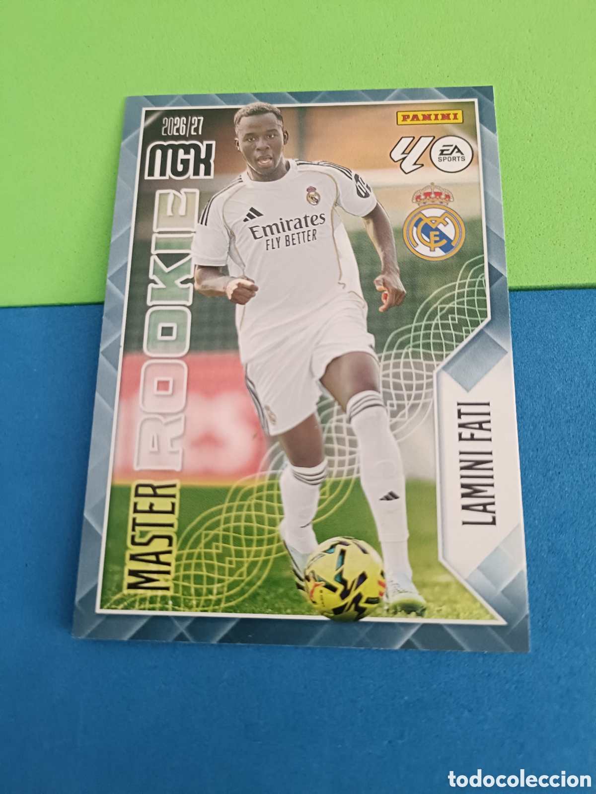Cromos de f&uacute;tbol: PANINI 2026 2027 MGK MEGACRACKS 25 Aniversario - Rookie 416 Lamini Fati Real Madrid