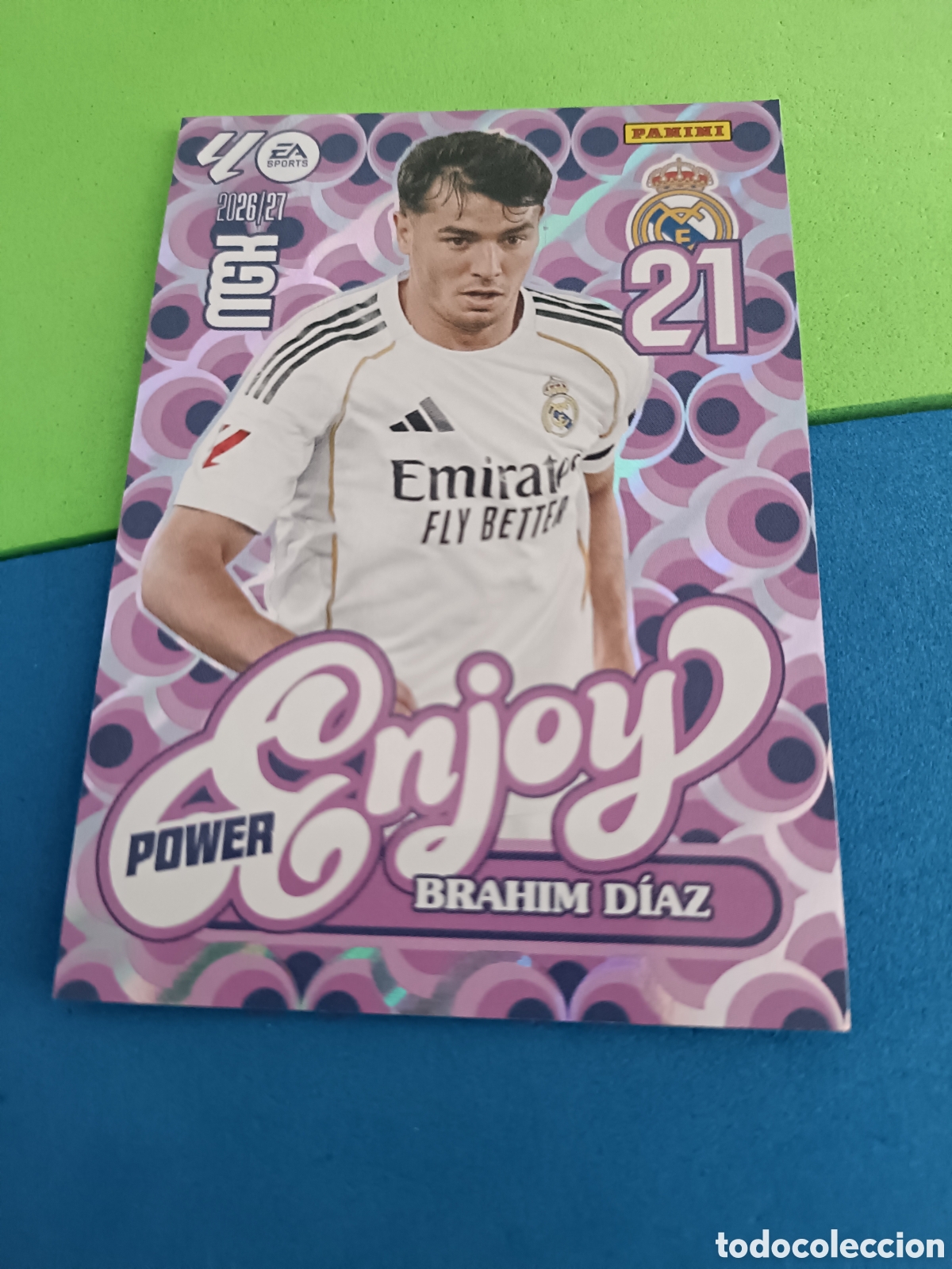 Cromos de f&uacute;tbol: PANINI 2026 2027 MGK MEGACRACKS 25 Aniversario - Enjoy Power 380P Brahim D&iacute;az Real Madrid