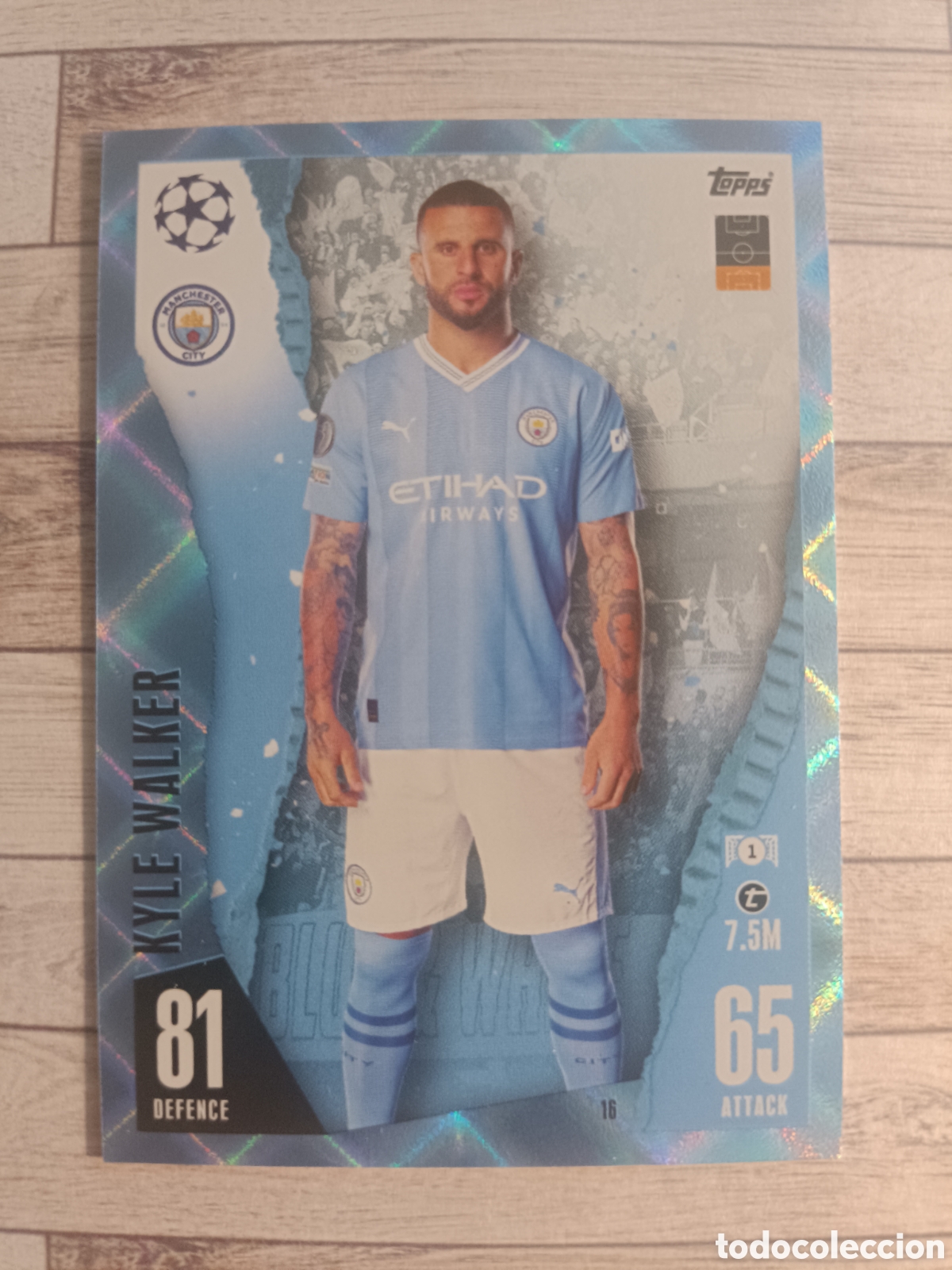 Cromos de f&uacute;tbol: 16 WALKER MANCHESTER CITY CRYSTAL PARALELA TOPPS MATCH ATTAX 2023 2024 CHAMPIONS 23 24
