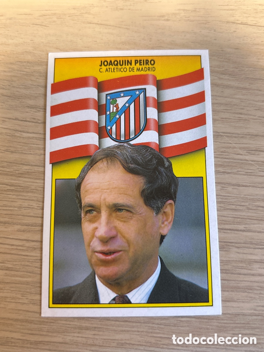 Cromos de f&uacute;tbol: JOAQUIN PEIRO ENTRENADOR ATLETICO DE MADRID LIGA ESTE 1990 1991 90 91 NUNCA PEGADO SIN PEGAR
