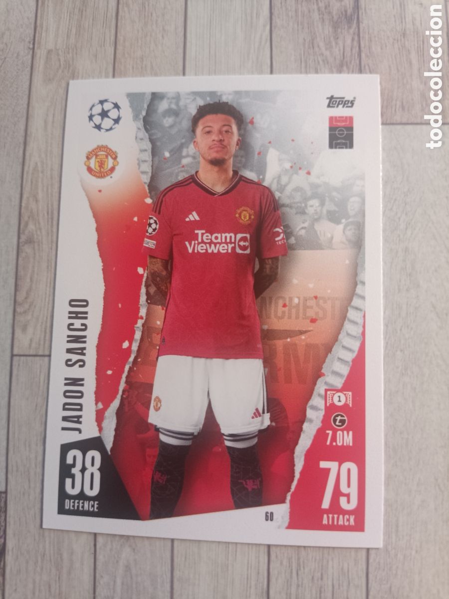 Cromos de f&uacute;tbol: 60 JADON SANCHO MANCHESTER UNITED TOPPS MATCH ATTAX 2023 2024 CHAMPIONS 23 24