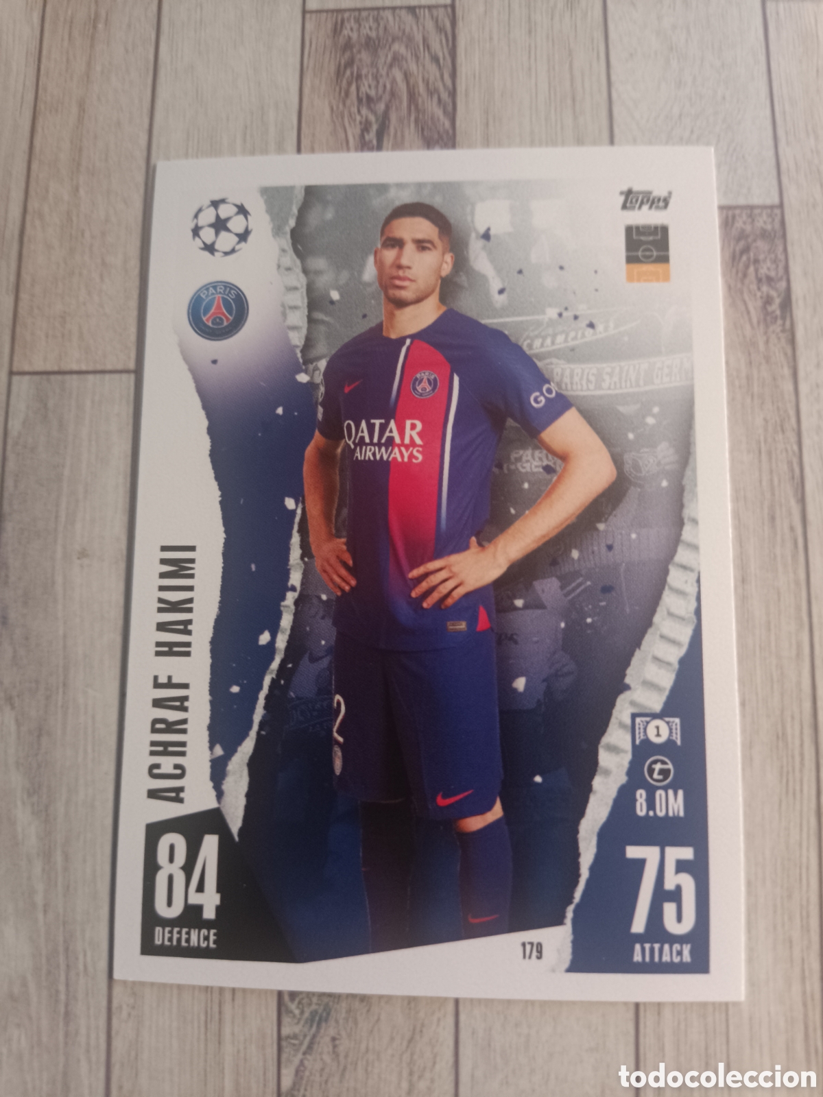 Cartes &agrave; collectionner de Football: 179 ACHRAF HAKIMI PARIS SAINT GERMAIN TOPPS MATCH ATTAX 2023 2024 CHAMPIONS 23 24