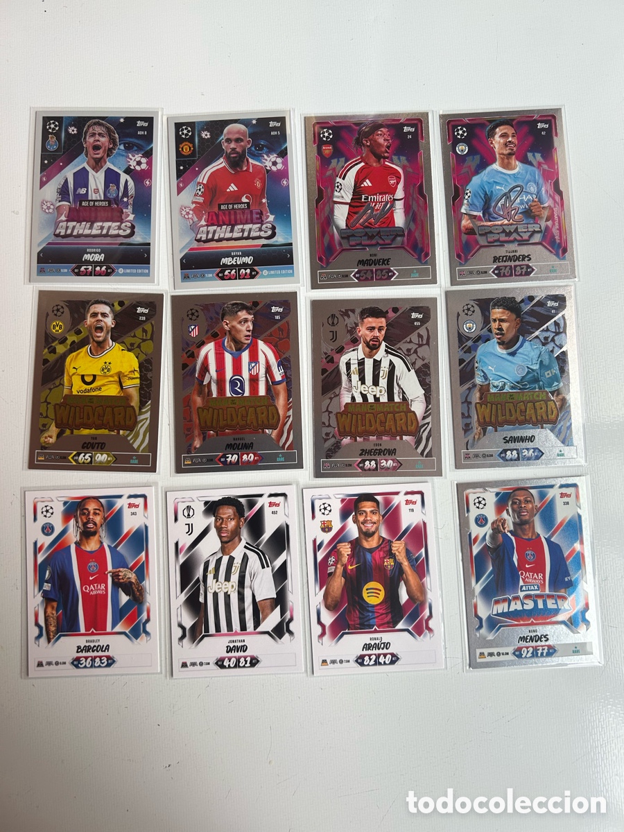 Cromos de f&uacute;tbol: 12 Cartas Match attax 20Aniversario