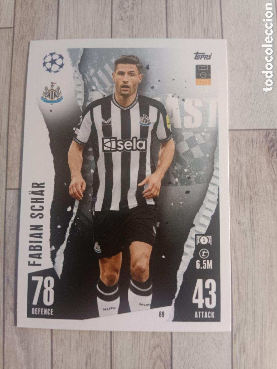 Fu&szlig;ball-Sticker: 69 FABIAN SCHAR NEWCASTLE TOPPS MATCH ATTAX 2023 2024 CHAMPIONS 23 24