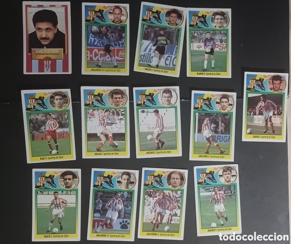 Lote 13 Cromos de Carton Sporting de Gijón Ediciones Este Liga 93 94 España Futbol