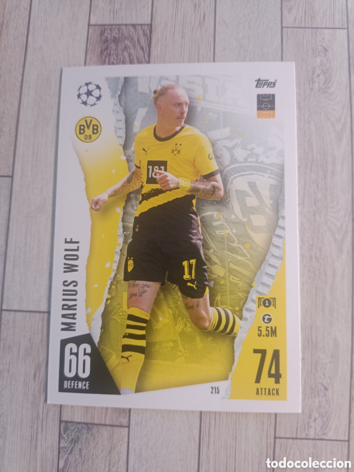 Football Stickers: 215 MARIUS WOLF BORUSSIA DORTMUND TOPPS MATCH ATTAX 2023 2024 CHAMPIONS 23 24