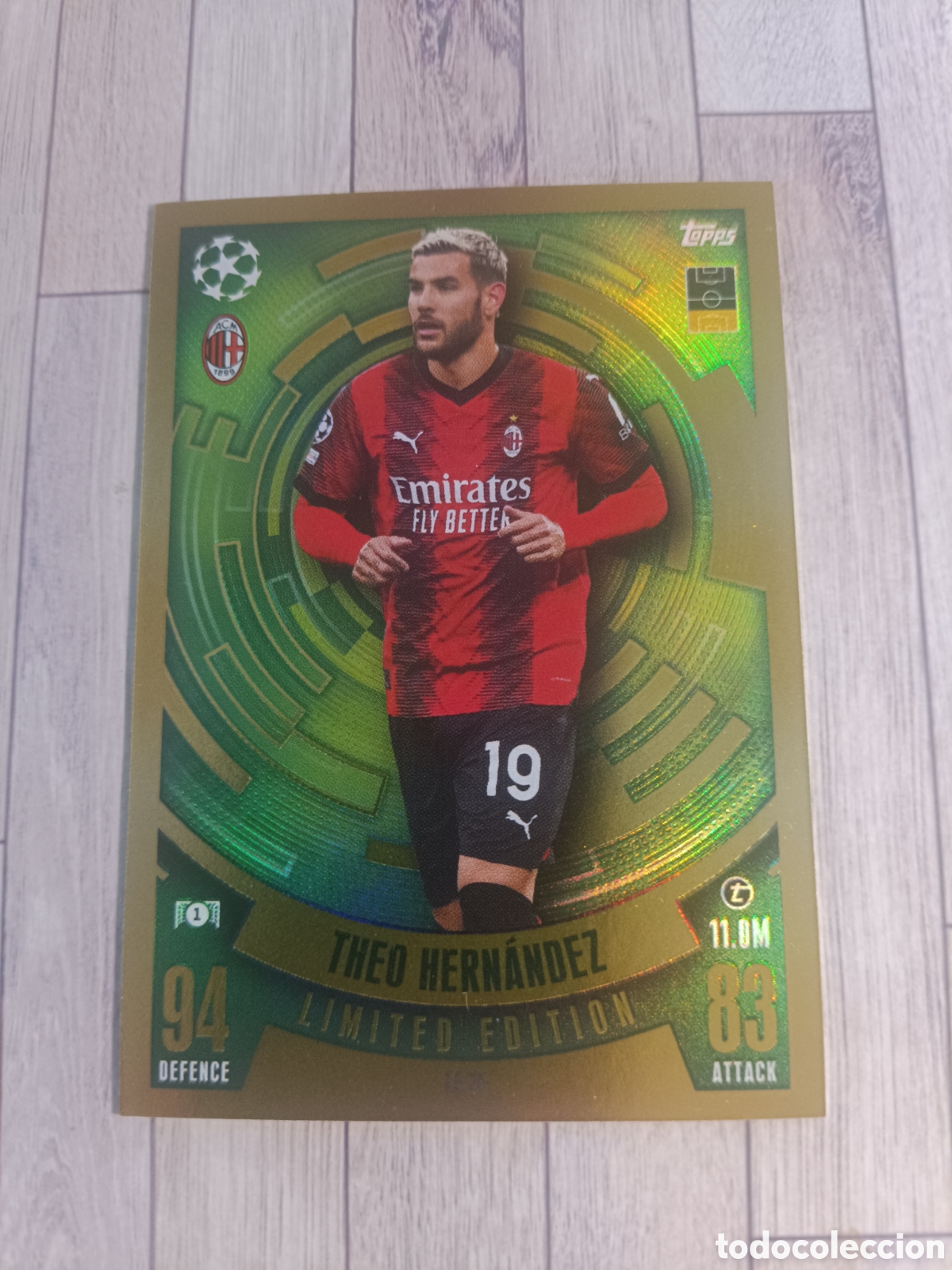 Cartes &agrave; collectionner de Football: THEO HERNANDEZ LIMITED EDITION MILAN TOPPS MATCH ATTAX 2023 2024 CHAMPIONS 23 24