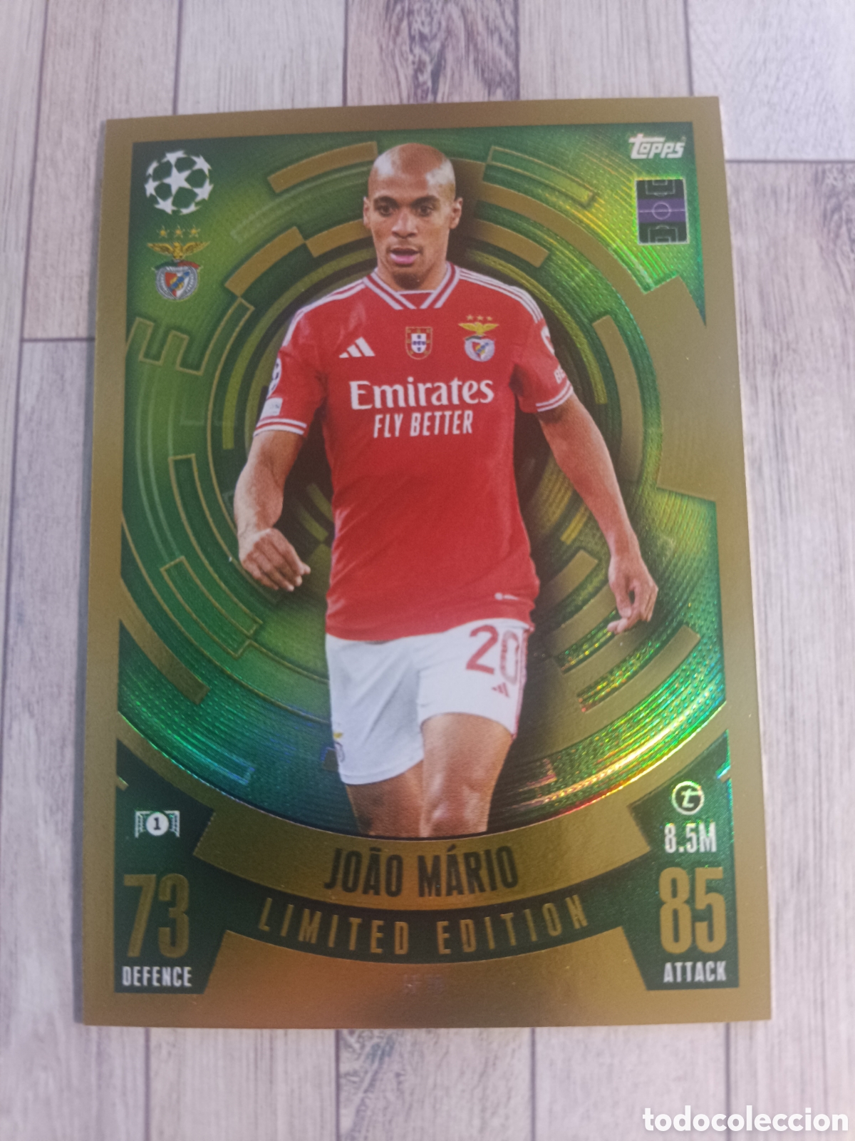Cartes &agrave; collectionner de Football: JOAO MARIO LIMITED EDITION BENFICA TOPPS MATCH ATTAX 2023 2024 CHAMPIONS 23 24