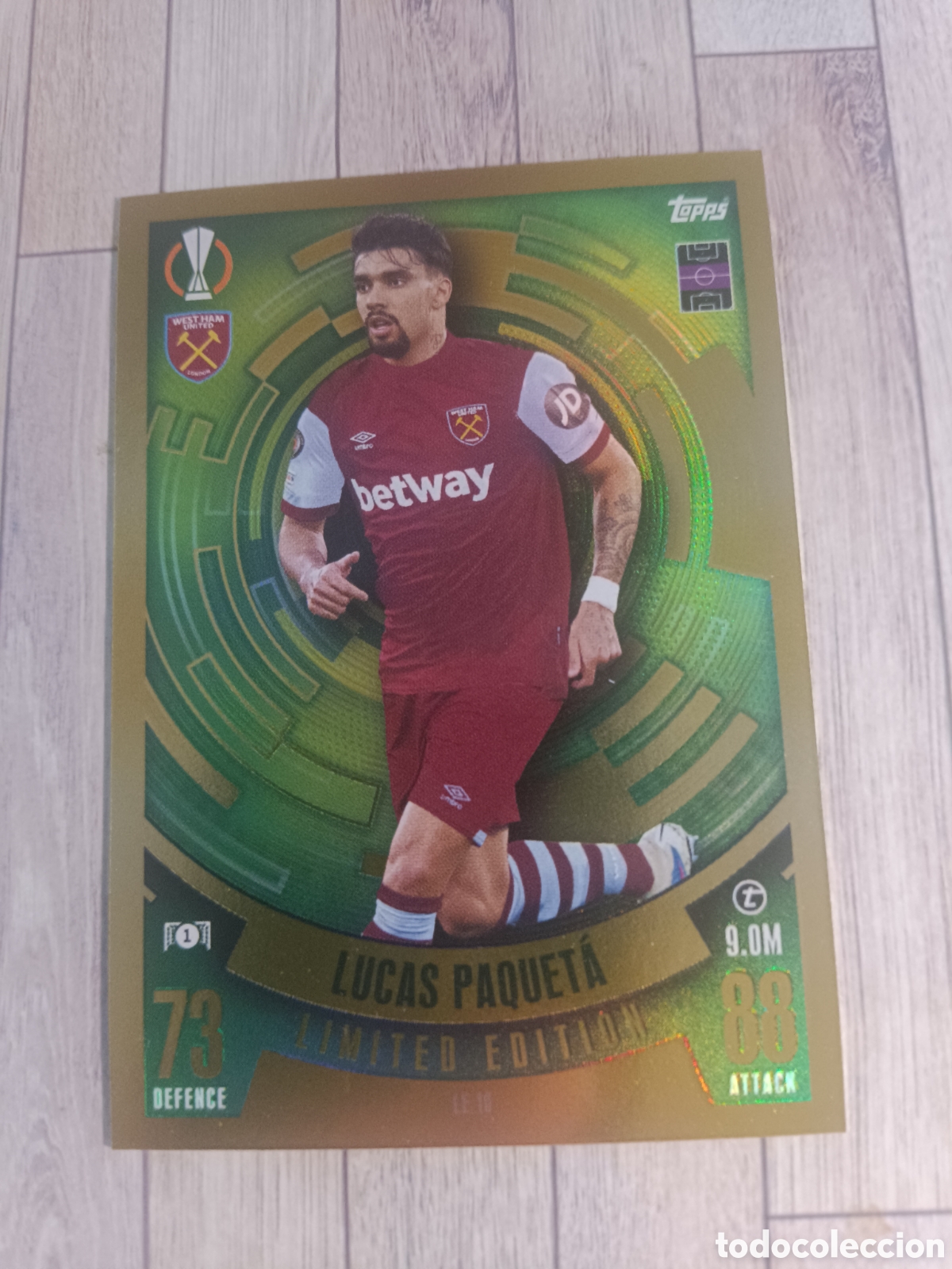 Cartes &agrave; collectionner de Football: LUCAS PAQUETA LIMITED EDITION WEST HAM TOPPS MATCH ATTAX 2023 2024 CHAMPIONS 23 24