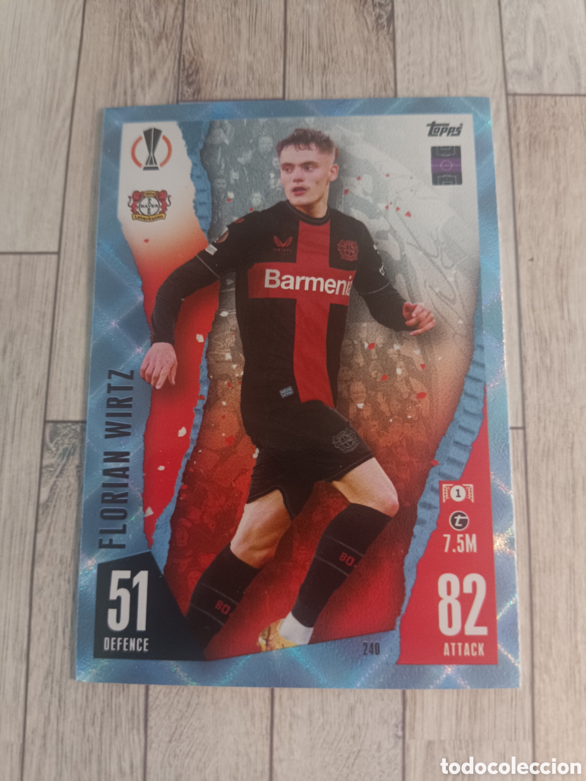 Cromos de f&uacute;tbol: 240 FLORIAN WIRTZ LEVERKUSEN PARALELA CRYSTAL TOPPS MATCH ATTAX 2023 2024 CHAMPIONS 23 24