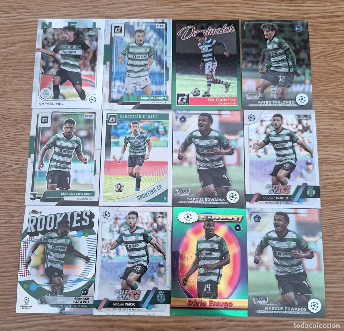 Fu&szlig;ball-Sticker: Lote 12 cards Sporting Clube de Portugal Topps Panini Edwards Fatawu Essugo