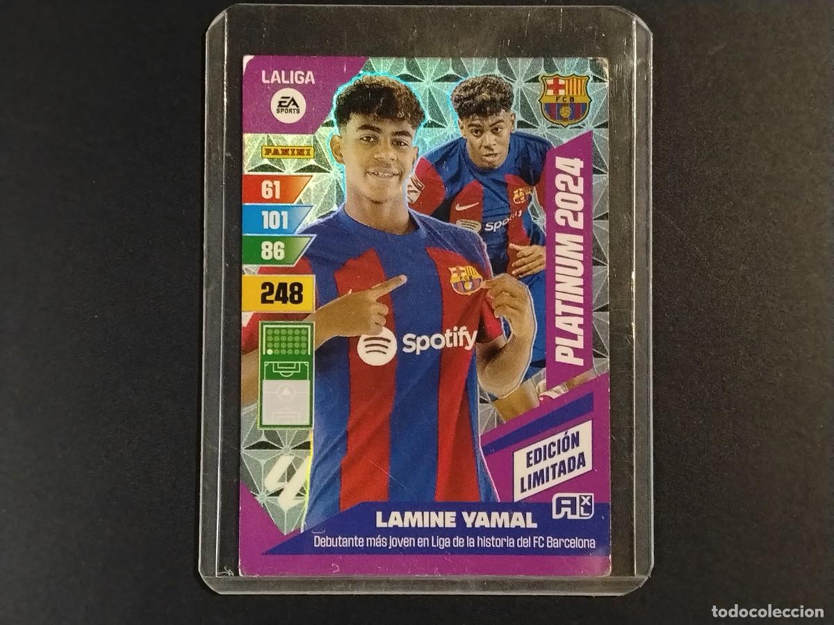 Cromos de f&uacute;tbol: CARTA DE EDICI&Oacute;N LIMITADA PLATINUM DE LAMINE YAMAL - LIGA 23-24