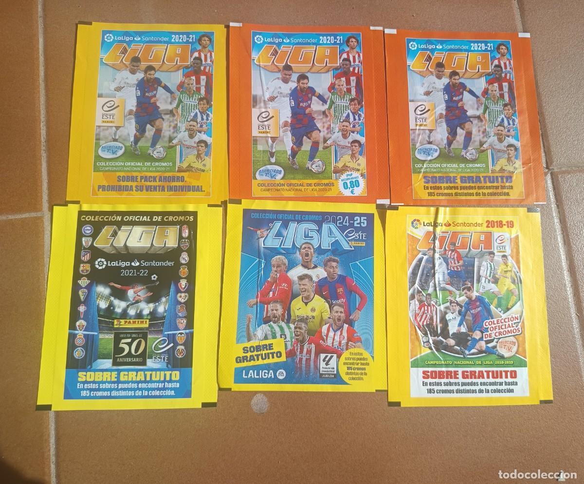 Cromos de f&uacute;tbol: Lote de sobres abiertos de Liga Este varias temporadas
