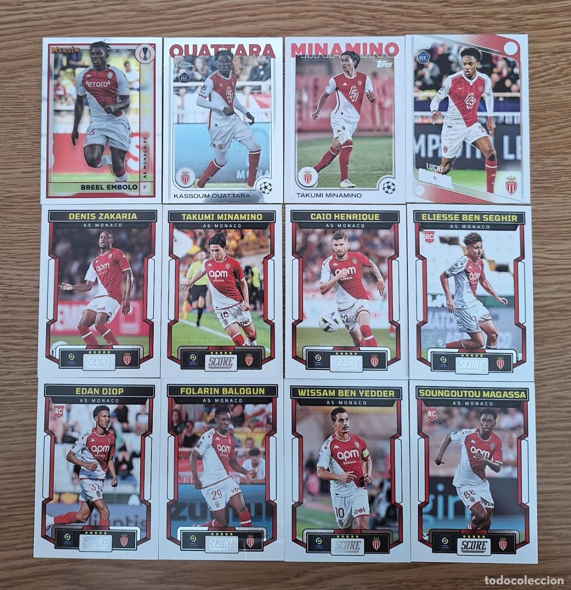 Cromos de f&uacute;tbol: Lote 12 cards AS Monaco France Topps Panini Balogun Minamino Embolo