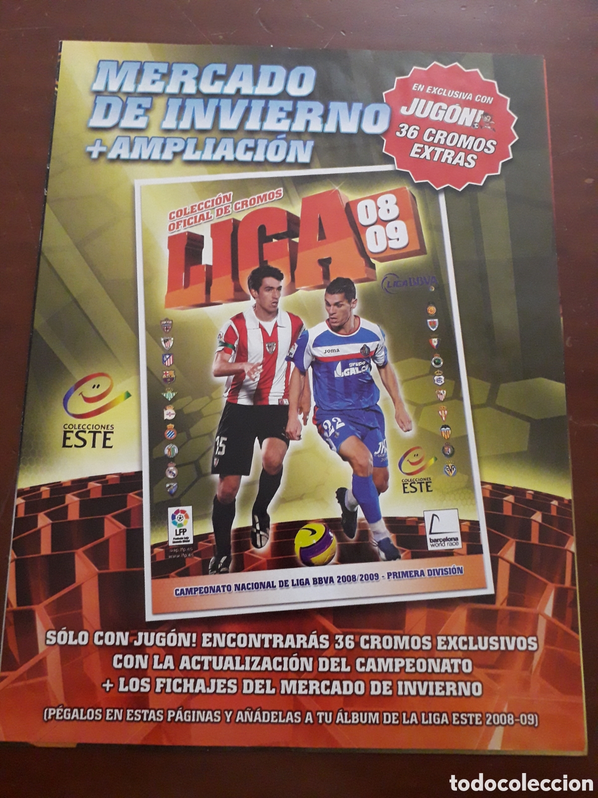 Football Stickers: MERCADO DE INVIERNO AMPLIACION FICHAJES SIN PEGAR. LIGA ESTE 2008/2009 08 09. EXCELENTE ESTADO