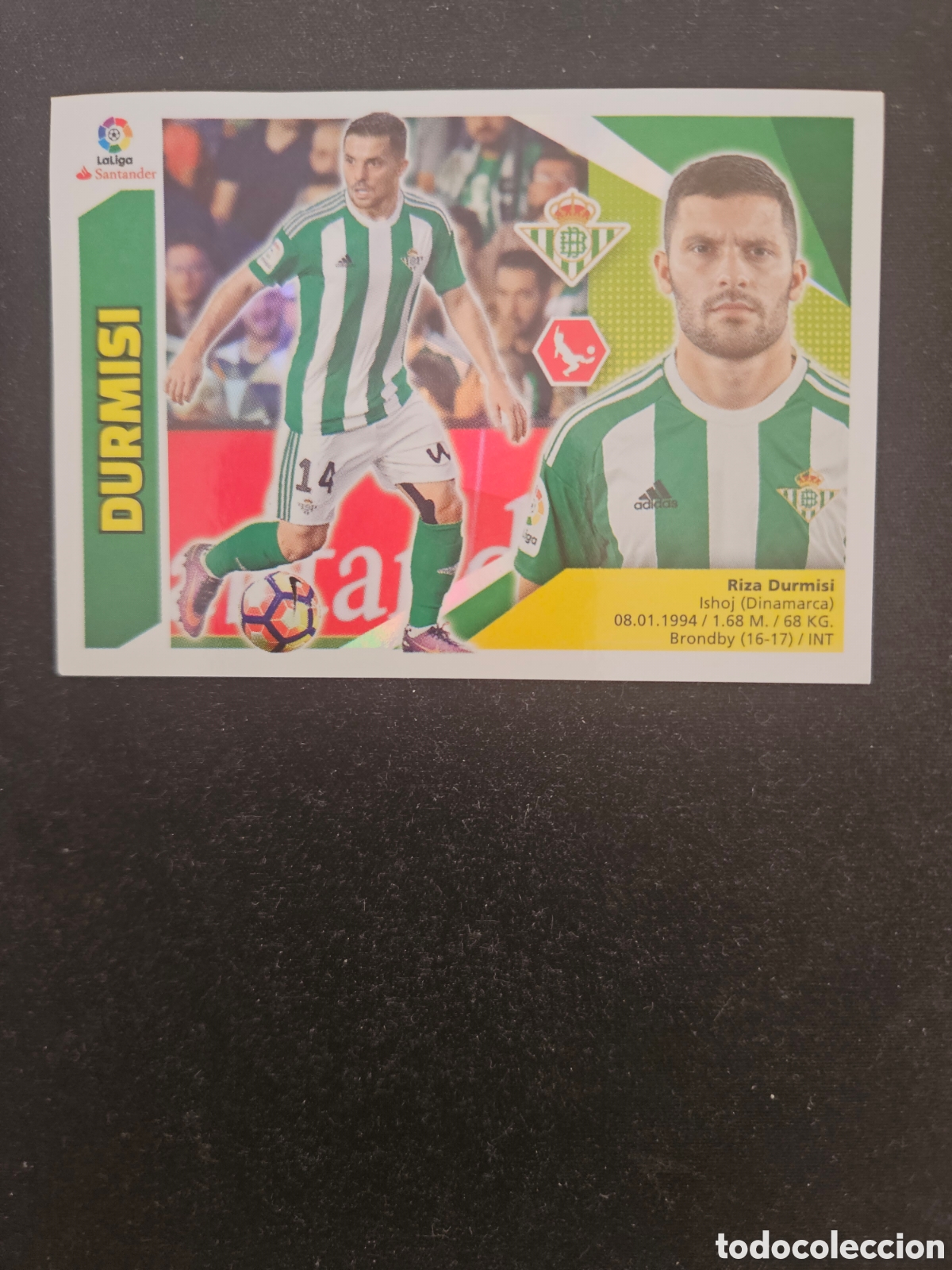 Football Stickers: DURMISI N&ordm; 7 REAL BETIS &ndash; LIGA ESTE 2017-18 PANINI