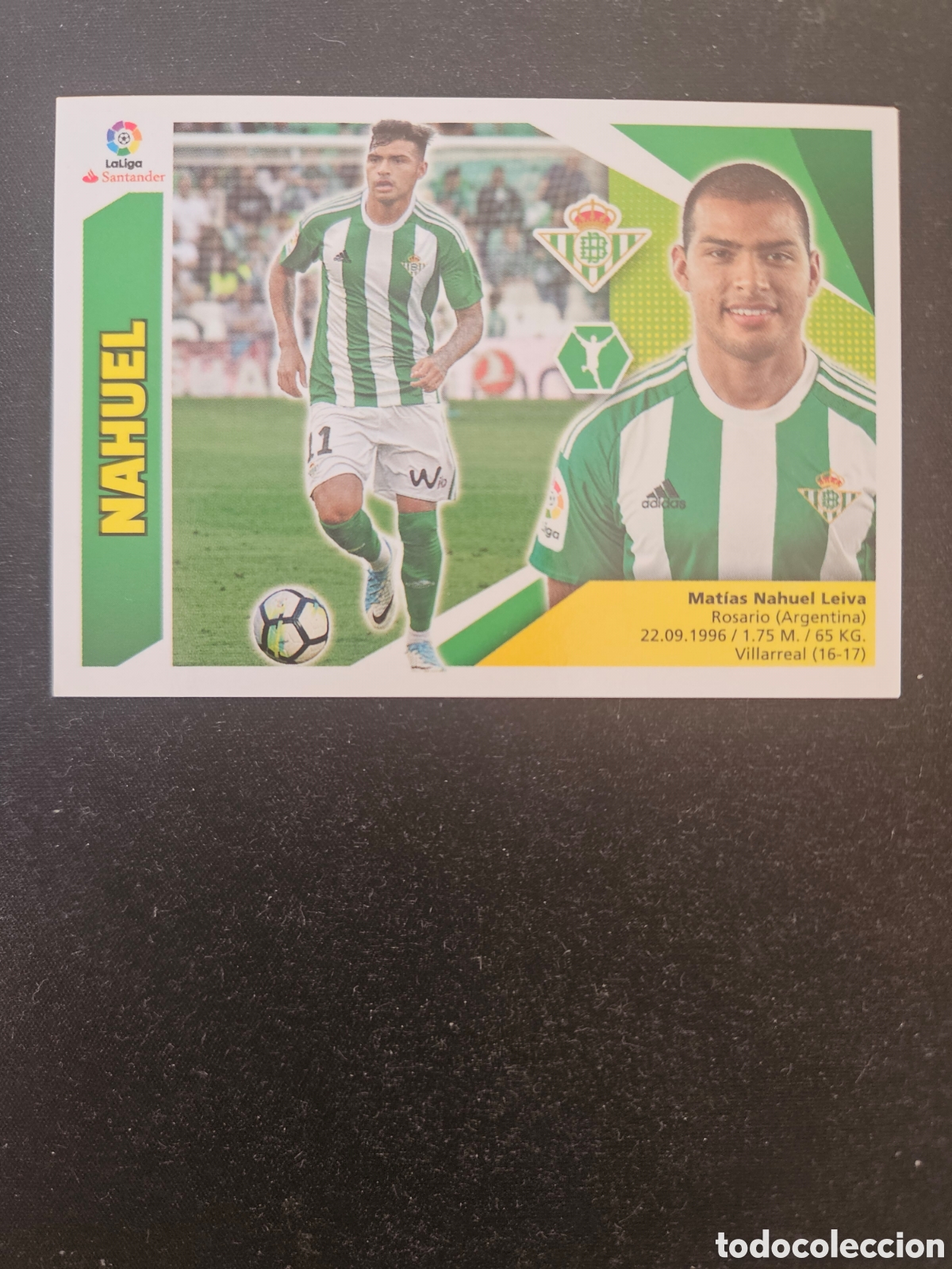 Cromos de f&uacute;tbol: NAHUEL N&ordm; 15 REAL BETIS &ndash; LIGA ESTE 2017-18 PANINI
