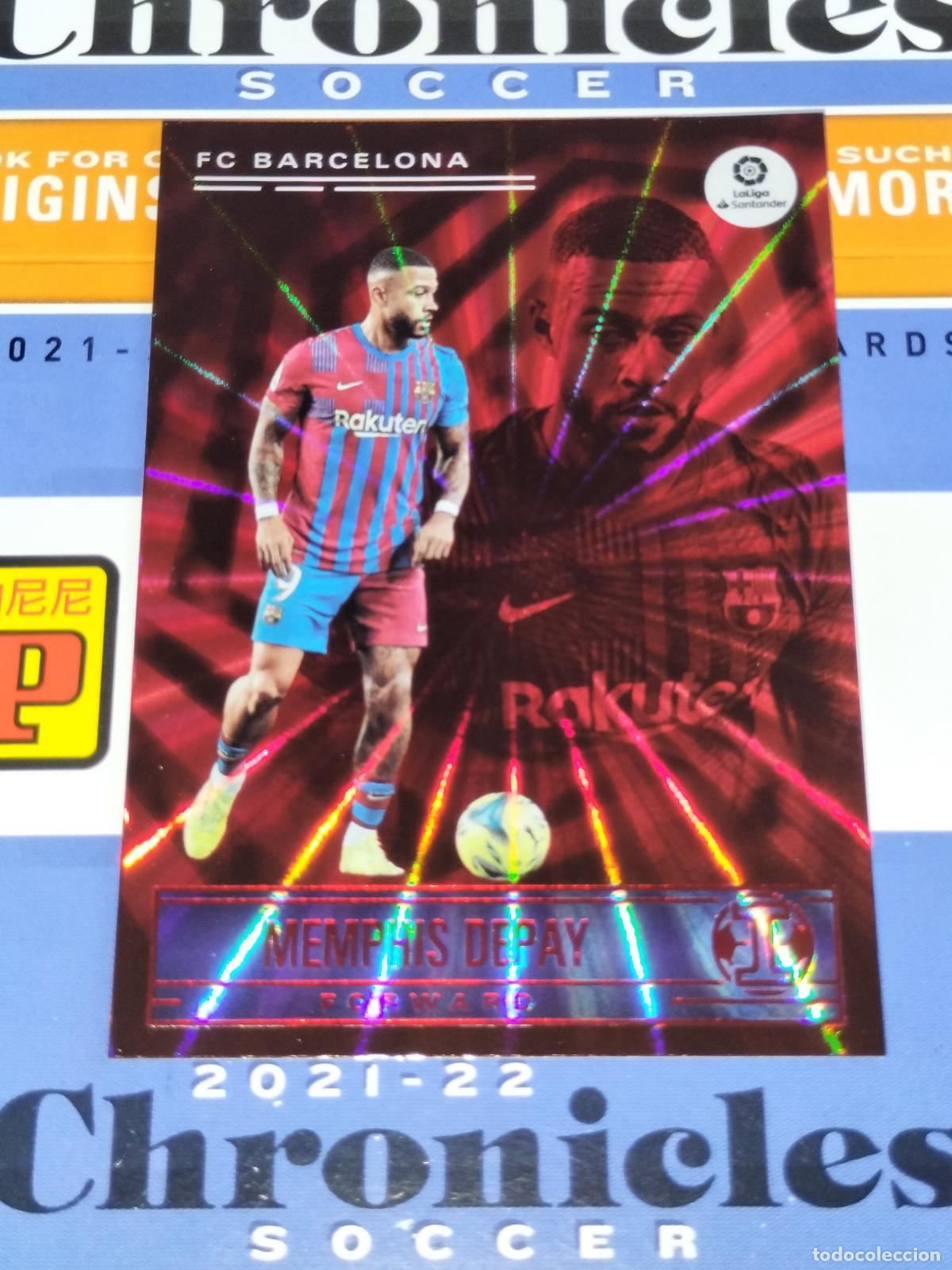 Cromos de f&uacute;tbol: N&ordm; 183 MEMPHIS DEPAY RED LASER BARCELONA CHRONICLES ILLUSIONS LA LIGA SOCCER 2021 2022 21 22 PANINI