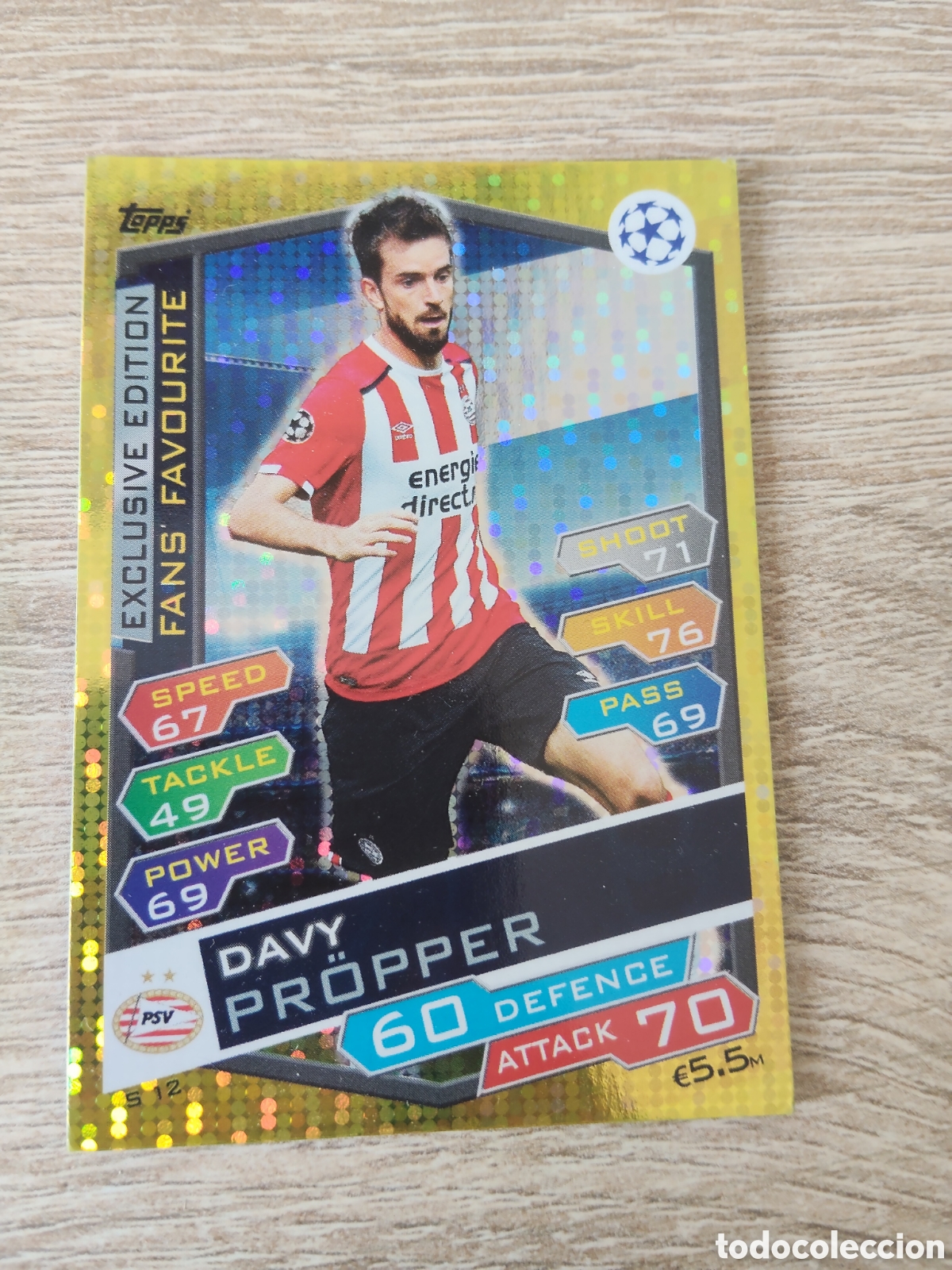 Cromos de f&uacute;tbol: Topps match attax champions league 2016 2017 16 17 Davy Propper PSV exclusive edition