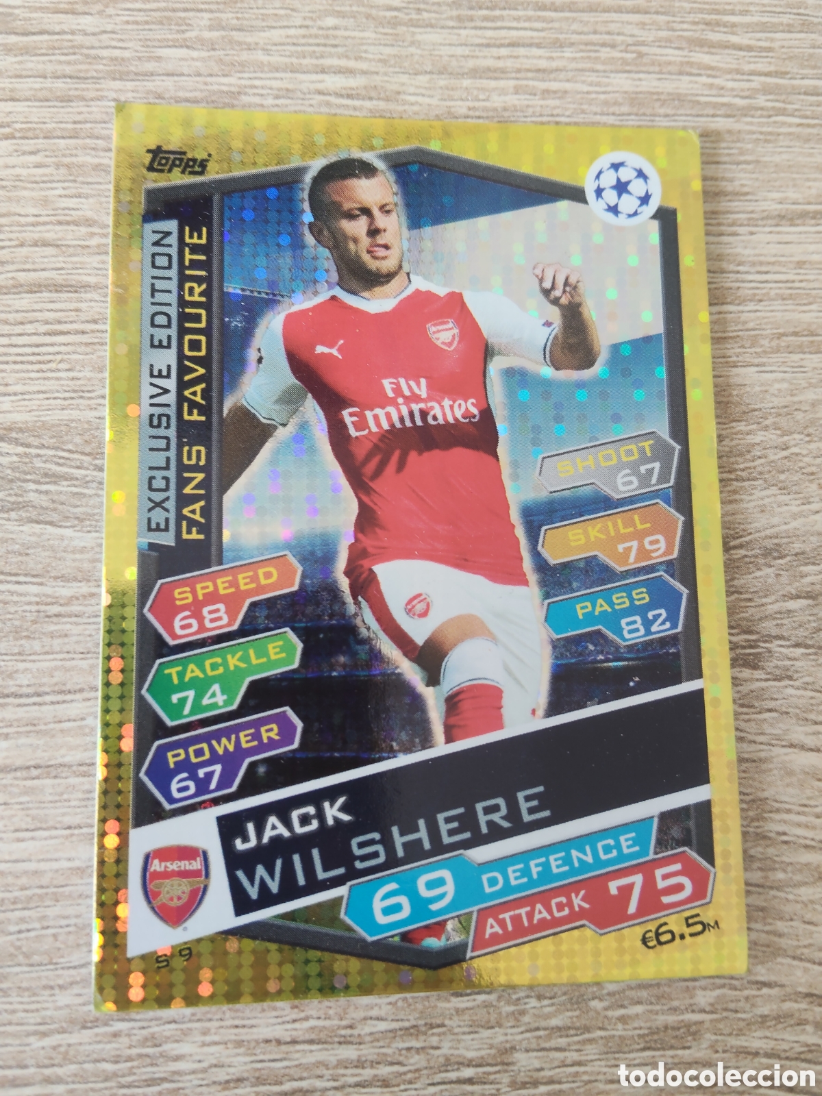 Cromos de f&uacute;tbol: Topps match attax champions league 2016 2017 16 17 Jack Wilshere Arsenal exclusive edition