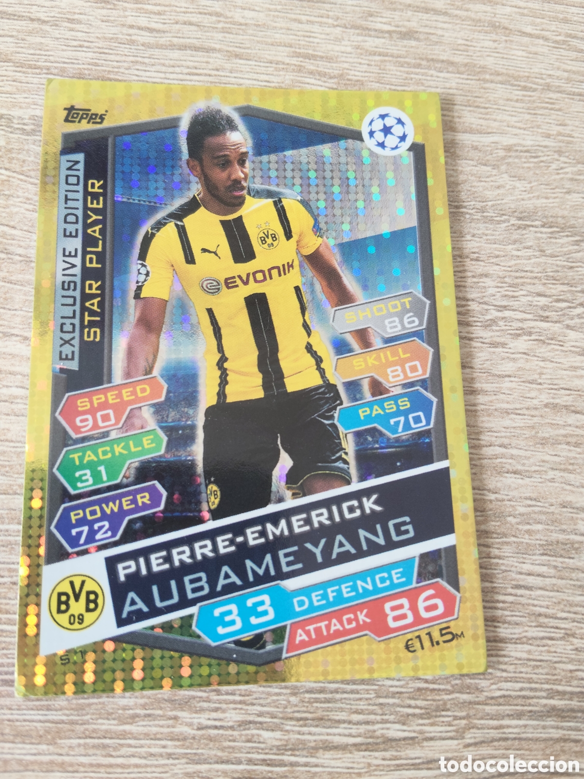 Cromos de f&uacute;tbol: Topps match attax champions league 2016 2017 16 17 Aubameyang Borussia exclusive edition