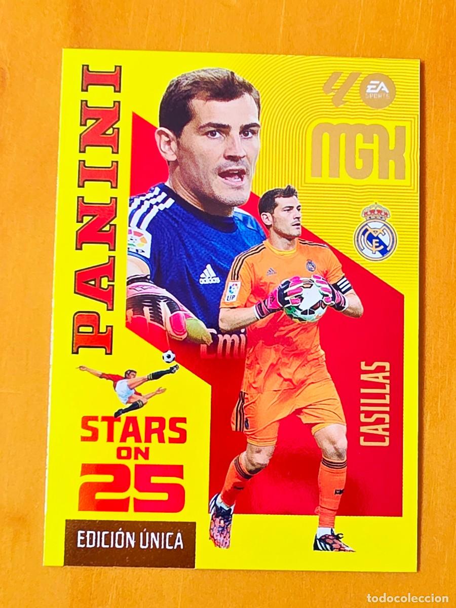 Cromos de f&uacute;tbol: 428 Iker Casillas, Real Madrid, Stars On 25 Edici&oacute;n &Uacute;nica, Panini Megacracks MGK 2026 2027 26 27