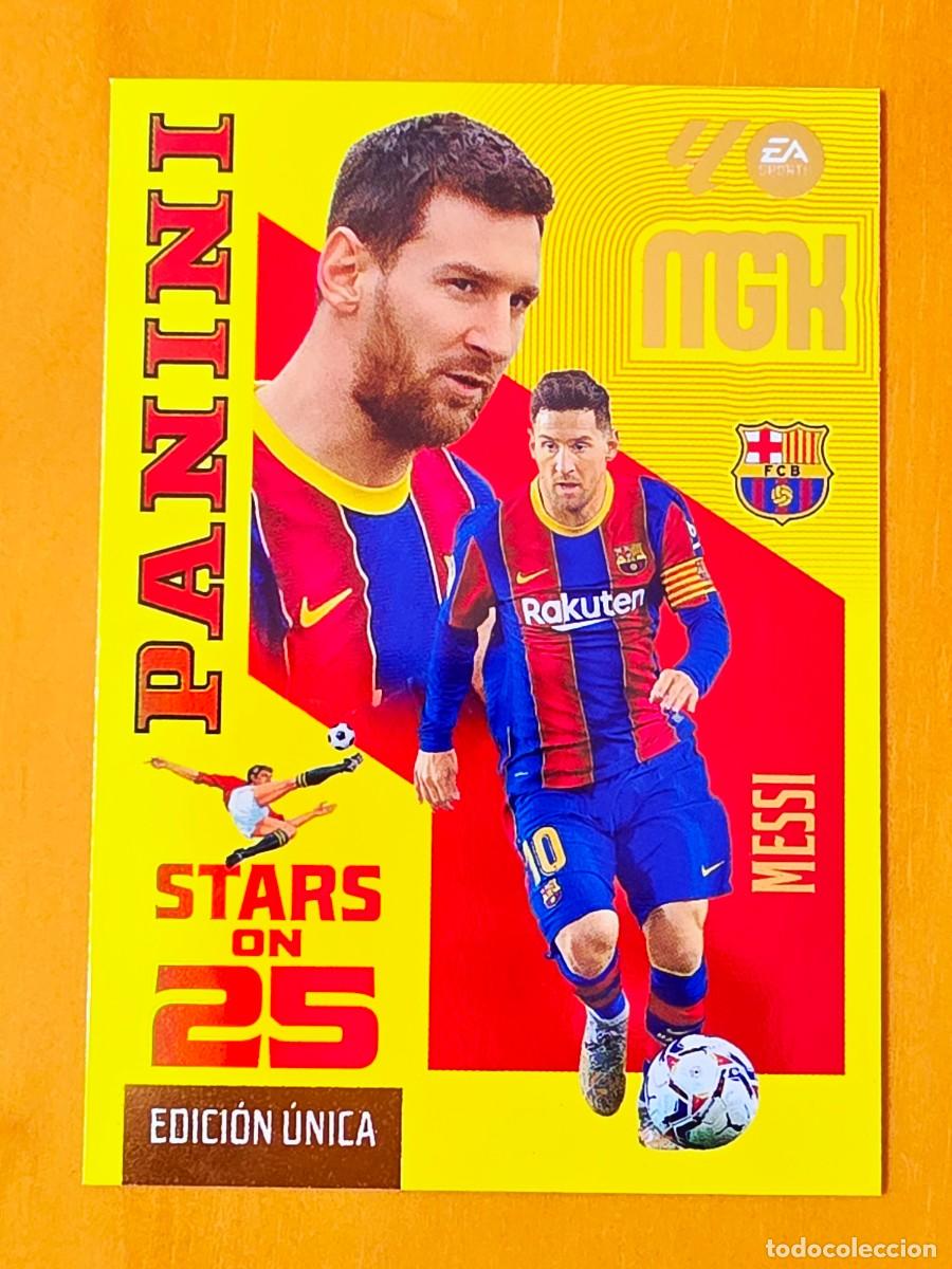 Cromos de f&uacute;tbol: 440 Leo Messi, FC Barcelona, Stars On 25 Edici&oacute;n &Uacute;nica, Panini Megacracks MGK 2026 2027 26 27