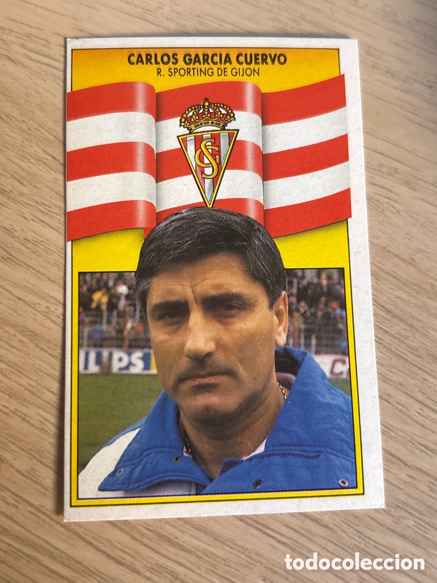 Cromos de f&uacute;tbol: CARLOS GARCIA CUERVO ENTRENADOR SPORTING DE GIJON LIGA ESTE 1990 1991 90 91 NUNCA PEGADO SIN PEGAR