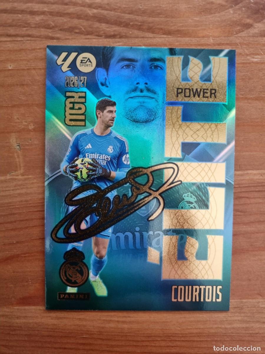 Cromos de f&uacute;tbol: 4P COURTOIS (Real Madrid CF) ELITE POWER. Liga 2026 2027 26 27 Megacracks (Panini)
