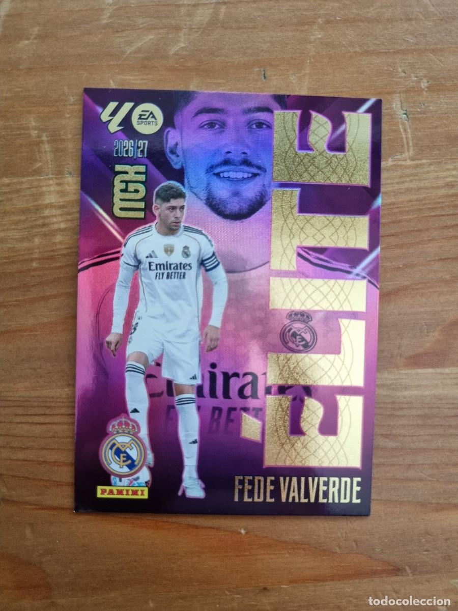 Cromos de f&uacute;tbol: 5 FEDE VALVERDE (Real Madrid CF) ELITE. Liga 2026 2027 26 27 Megacracks (Panini)