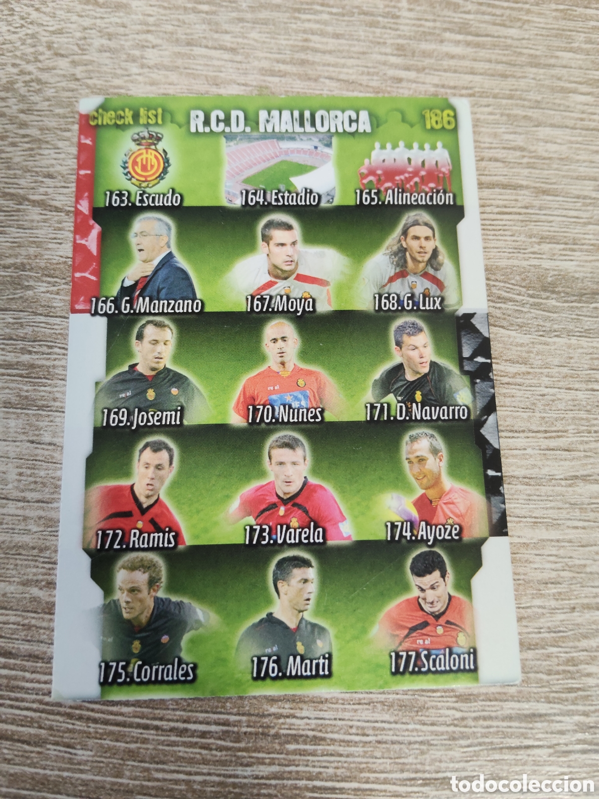 Cromos de f&uacute;tbol: Mundicromo las fichas de la liga 2008 2009 08 09 186 &Iacute;ndice Mallorca