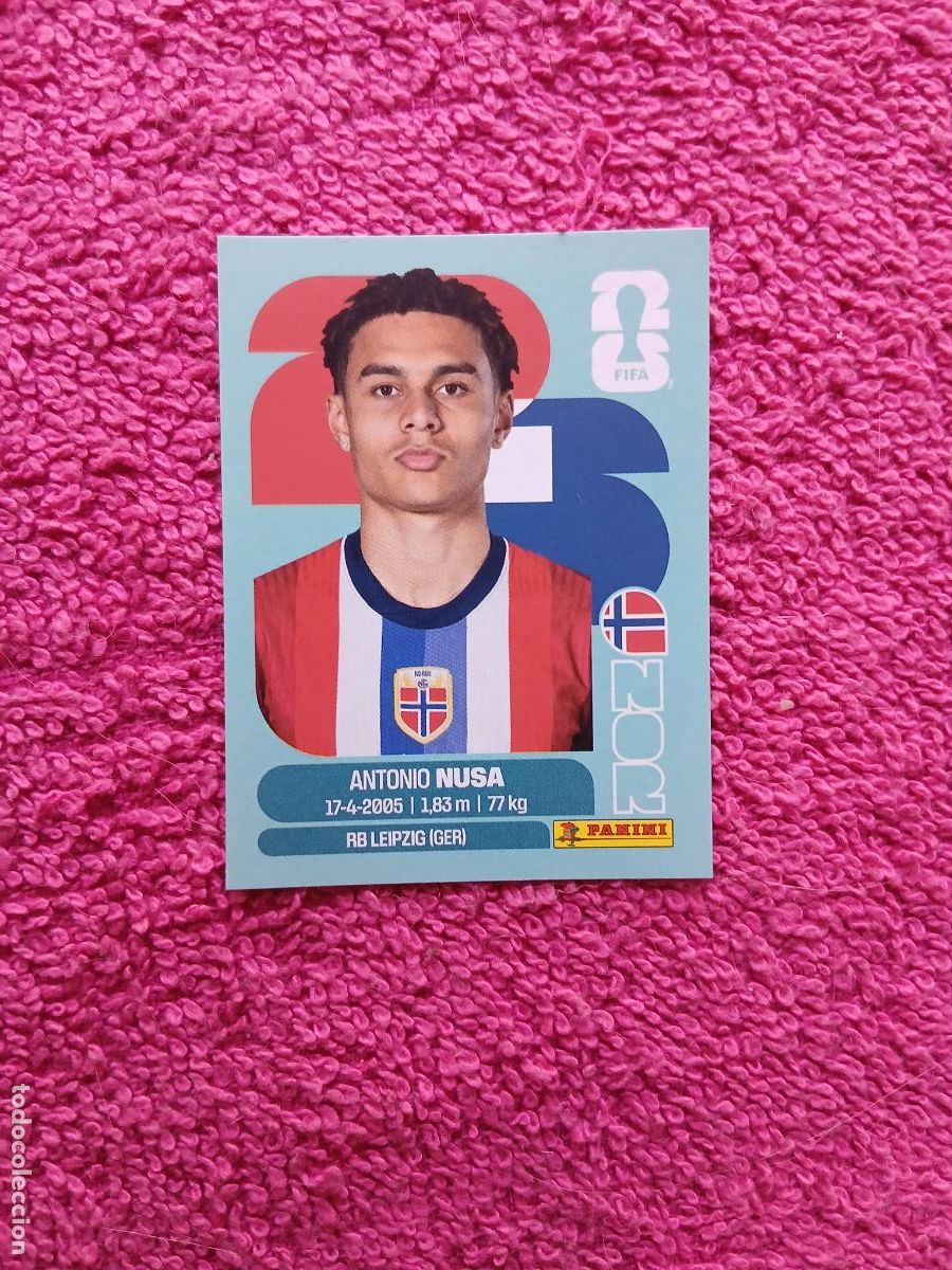 Cromos de f&uacute;tbol: FIFA World Cup 2026 antonio nusa nor 19 selecci&oacute;n de noruega nor19 panini 2026