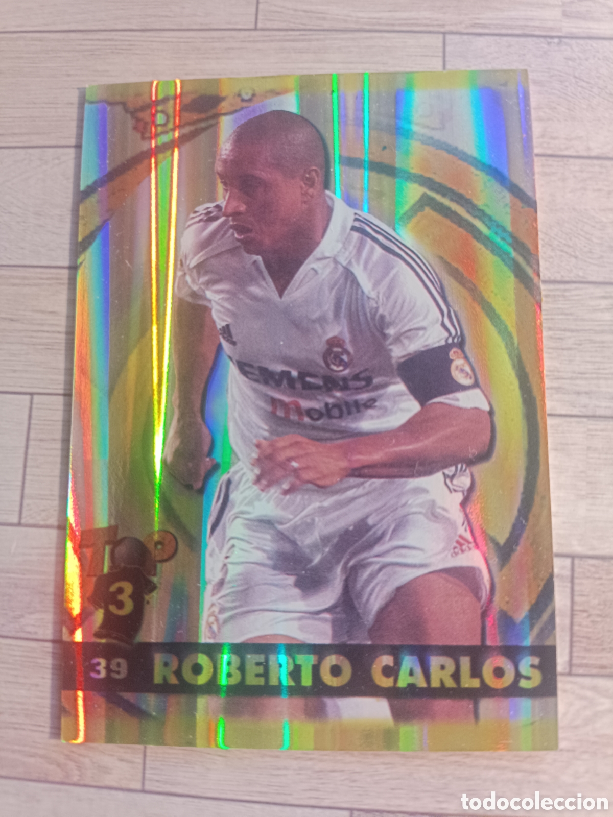 Fu&szlig;ball-Sticker: 39 ROBERTO CARLOS REAL MADRID BRILLO MUNDICROMO TOP 2004 2005 04 05