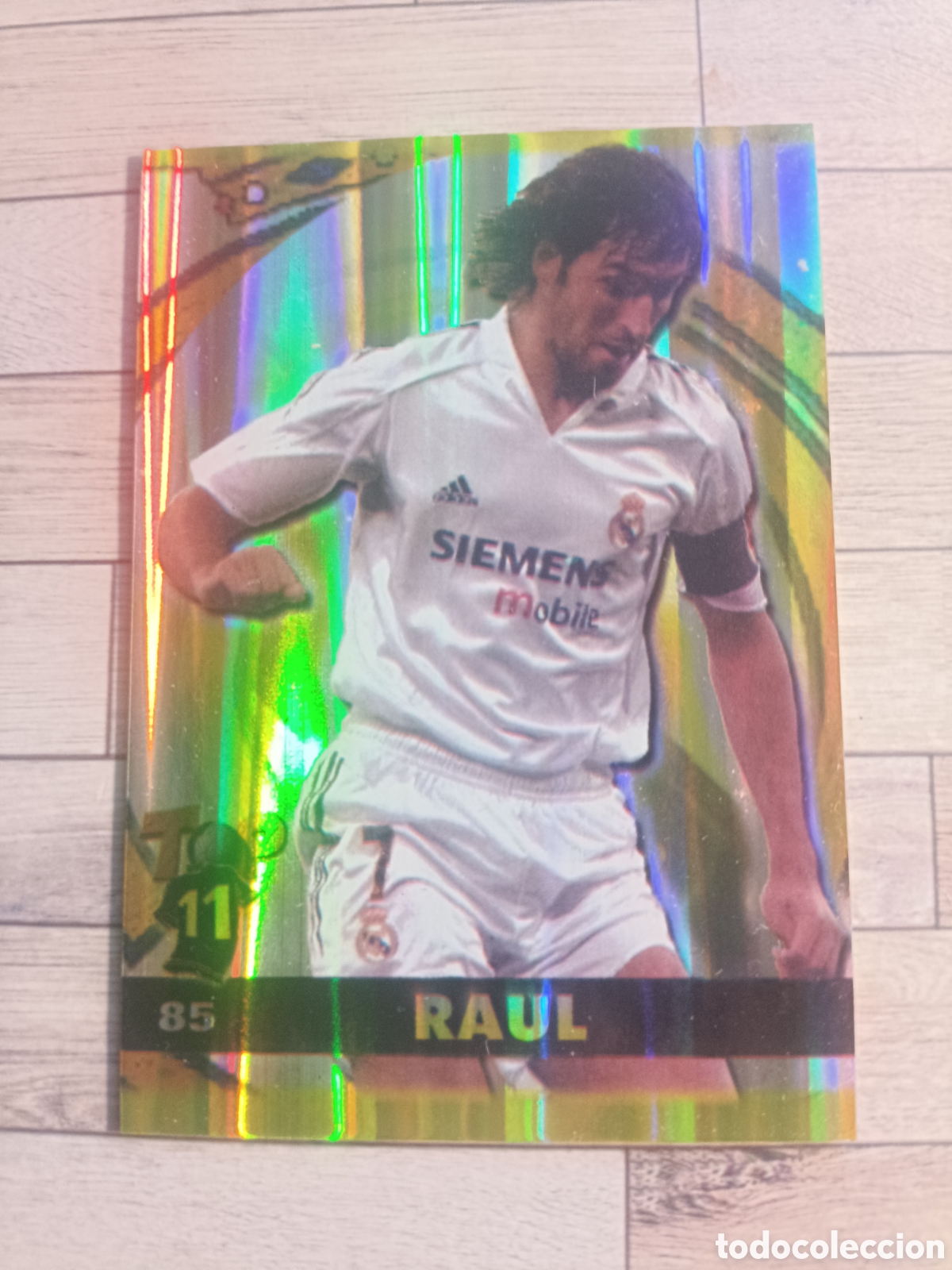 Figurine di Calcio: 85 RAUL REAL MADRID BRILLO RAYAS VERTICALES MUNDICROMO TOP 2004 2005 04 05