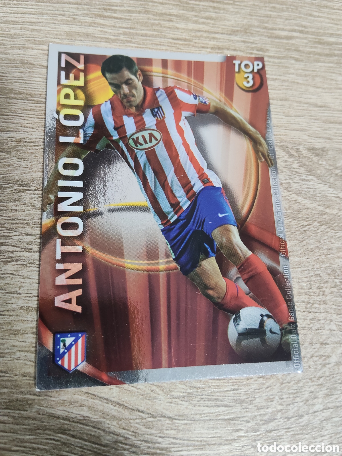 Cromos de Futebol: Mundicromo las fichas de la liga 2010 2011 10 11 580 Antonio L&oacute;pez Atl&eacute;tico de Madrid fondo rojo