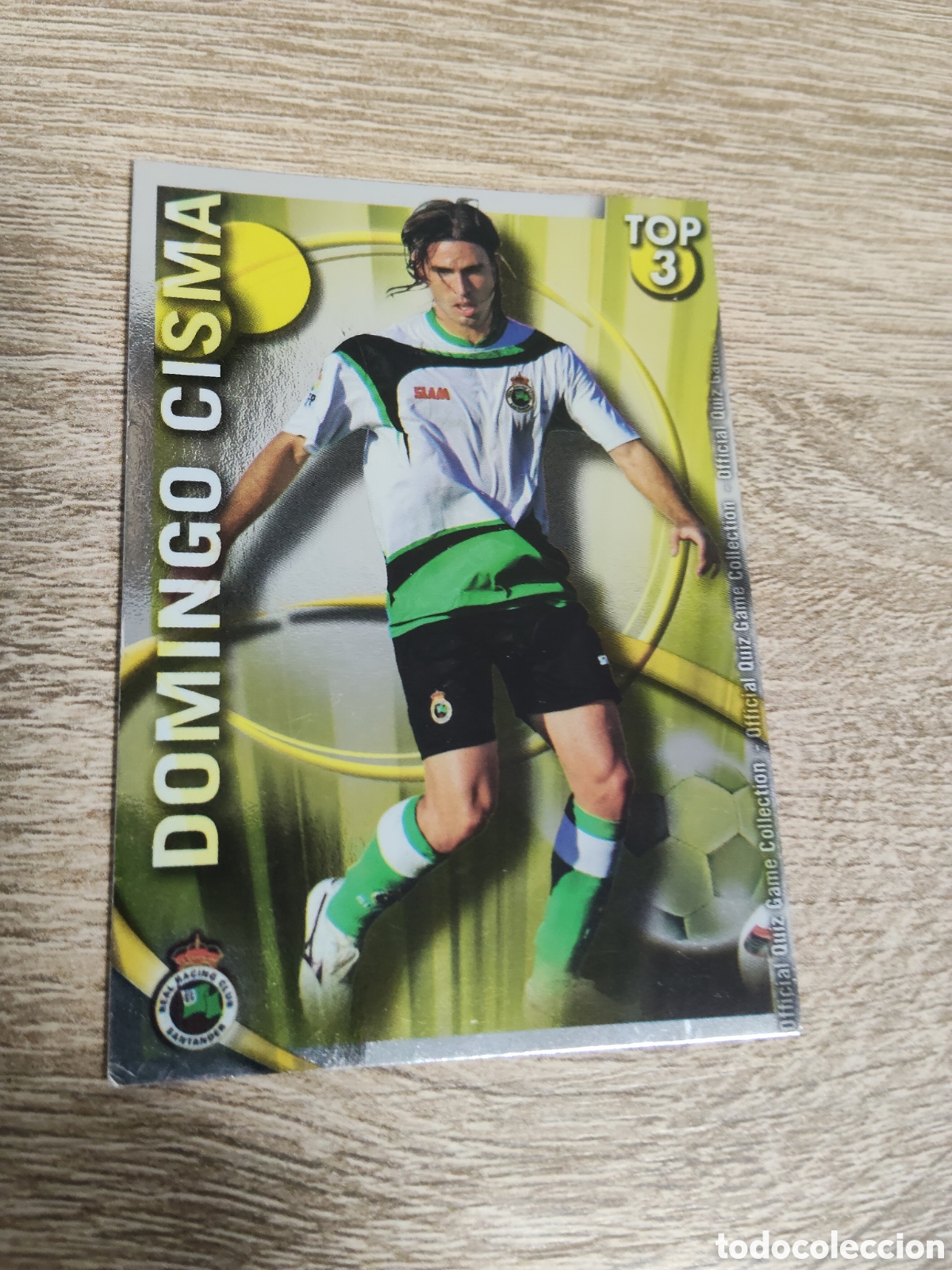 Cromos de f&uacute;tbol: Mundicromo las fichas de la liga 2010 2011 10 11 585 Domingo Cisma Racing de Santander fondo dorado