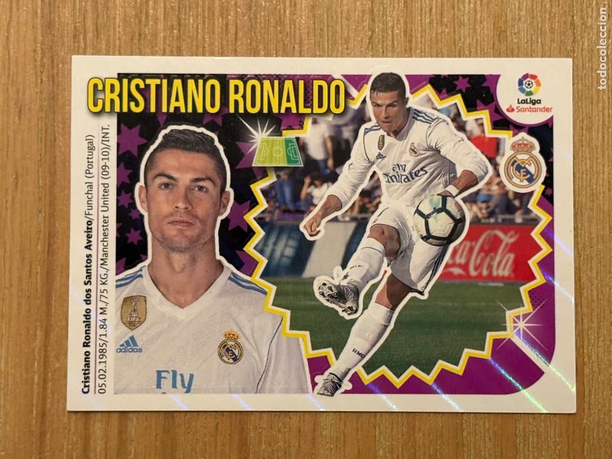 Cromos de f&uacute;tbol: 28. CROMO SIN PEGAR LIGA ESTE 2018-19 18-19 CRISTIANO RONALDO N 15 REAL MADRID